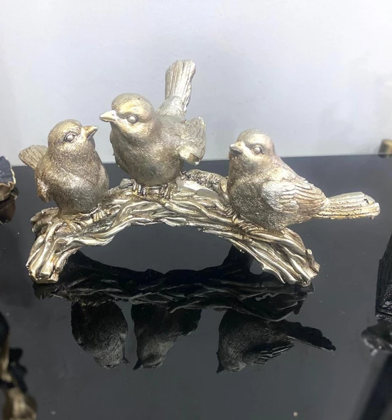 kuş biblo 3 lü dal üzerinde kuş biblo - Resim 12