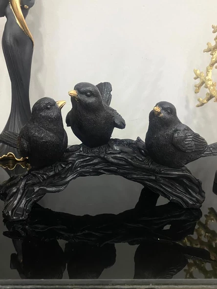 kuş biblo 3 lü dal üzerinde kuş biblo - Resim 2