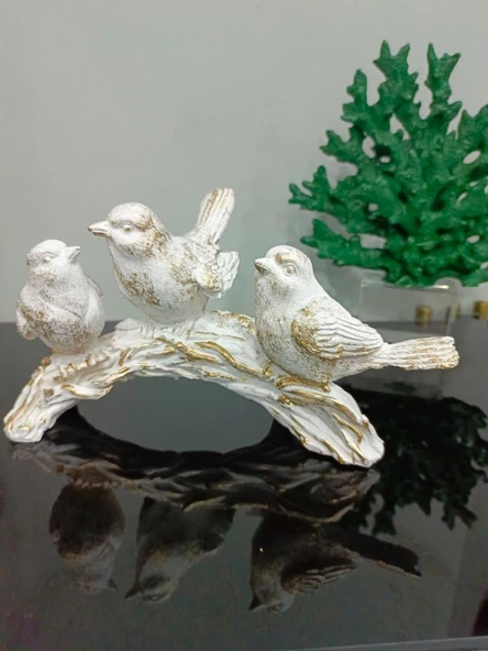 kuş biblo 3 lü dal üzerinde kuş biblo - Resim 5