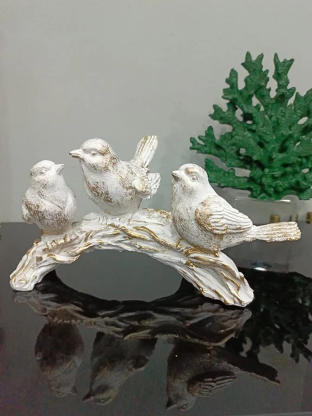 kuş biblo 3 lü dal üzerinde kuş biblo - Resim 6