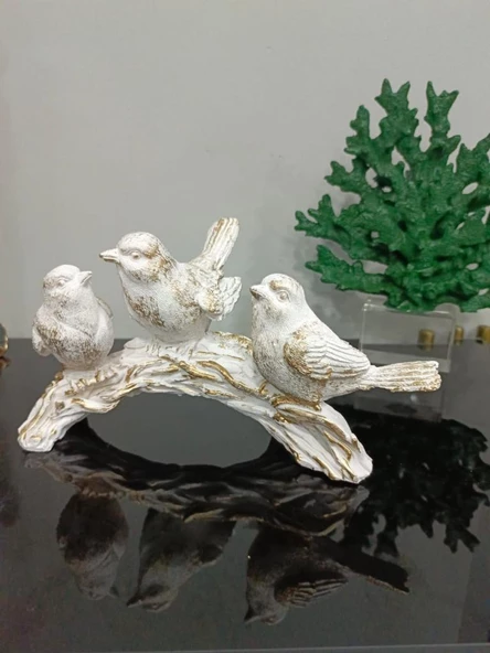 kuş biblo 3 lü dal üzerinde kuş biblo - Resim 7