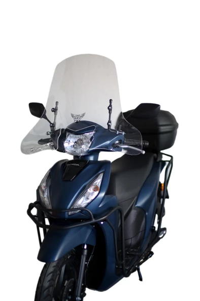 ABV Honda Dio El Korumalı Şeffaf Tur Camı 59x72.5 cm (21-25) + Bağlantı Ekipmanı