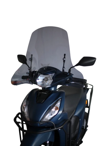 ABV Honda Dio El Korumalı Füme Tur Camı 59x72.5 cm (21-25) + Bağlantı Ekipmanı