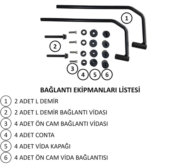 ABV Arora Cappucino Füme Ön Cam 33.5x45 cm + Bağlantı Ekipmanı - 6