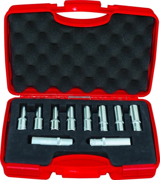 İzeltaş 1/2" 10 Parça Altı Köşe Derin Lokma Anahtar Takımı 1108006010