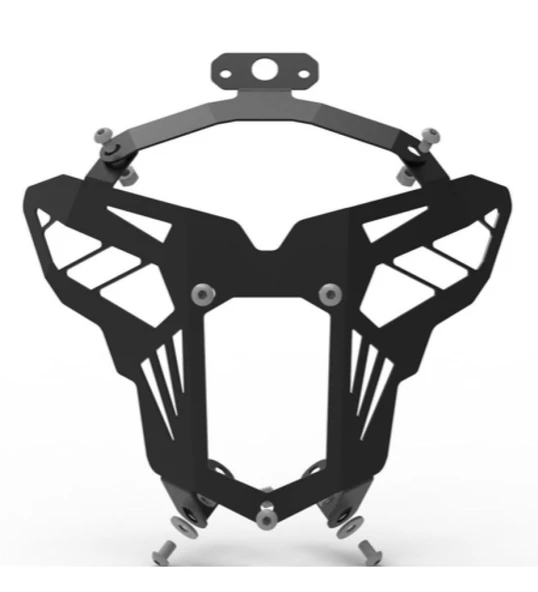 Bajaj Pulsar N 250  Far Koruma Demiri Şeffaf Pleksi Camlı (Cnc Kesim,Statik Boyalı)_Supermoto - Resim 3