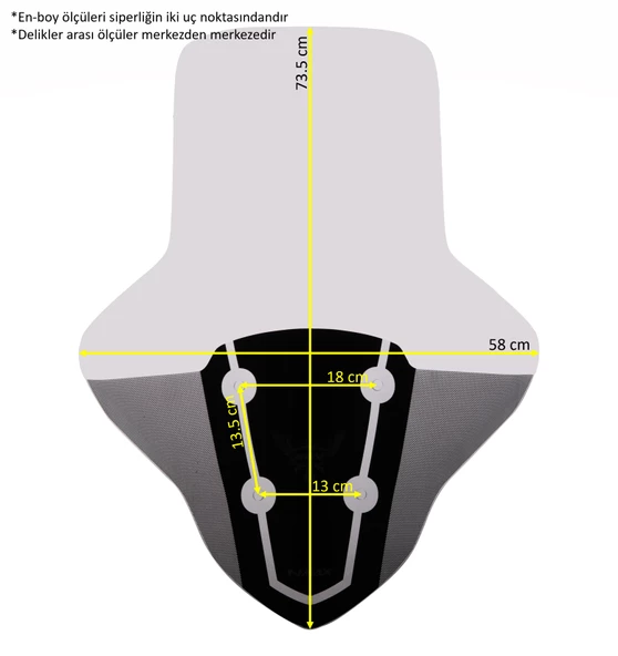 ABV Yamaha N-Max El Korumalı Şeffaf Tur Camı 73.5x58 cm (21-25) + Vida Takımı - 4