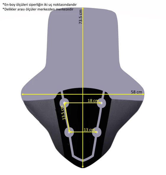 ABV Yamaha N-Max El Korumalı Füme Tur Camı 73.5x58 cm (21-25) + Vida Takımı - 4