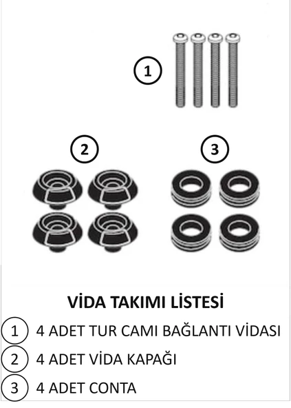 ABV Yamaha N-Max El Korumalı Şeffaf Tur Camı 75x67.5 cm (15-20) + Vida Takımı - 6
