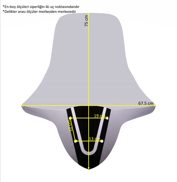 ABV Yamaha N-Max El Korumalı Füme Tur Camı 75x67.5 cm (15-20) + Vida Takımı - 5