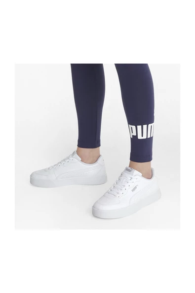 Puma Skye Clean Beyaz Kadın Sneaker Deri Spor Ayakkabı 38014702 - Resim 5