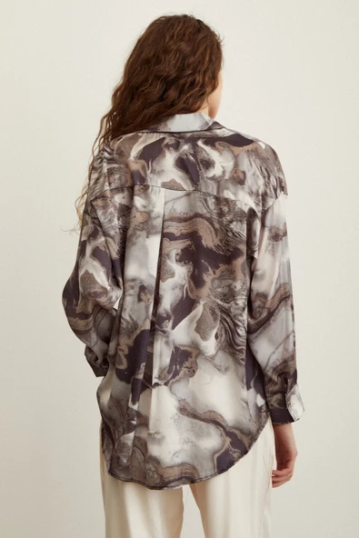 Batik Desen Gömlek Gri - 6