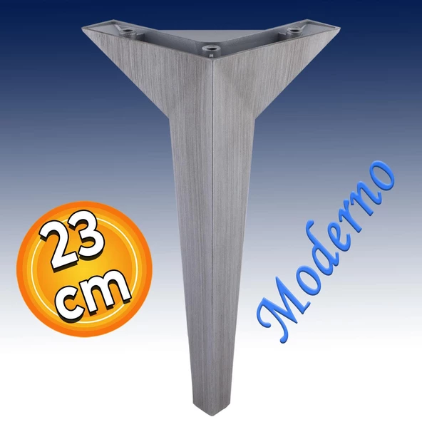 Moderno Mobilya Kanepe Tv Ünitesi Konsol Koltuk Ayağı Saten Gri Eskitme 23 Cm Ayakları