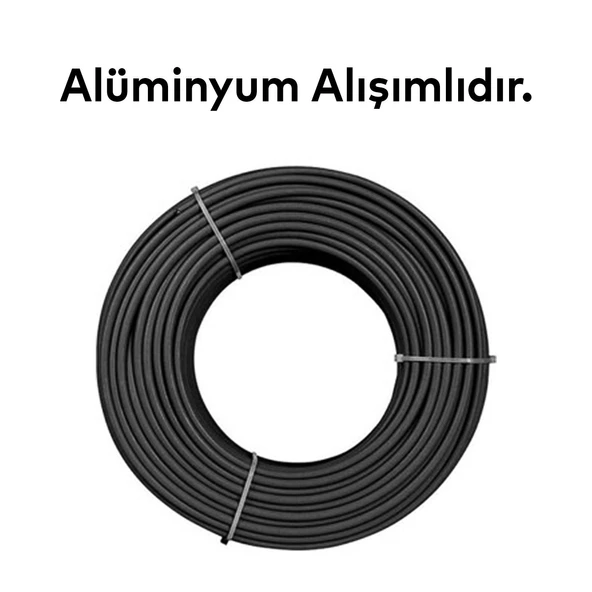TTR CCA Çok Telli Elektrik Kablosu Topraklı Bakır İletken Damarlı Siyah Kablo 2x2.5 100 Metre - 5