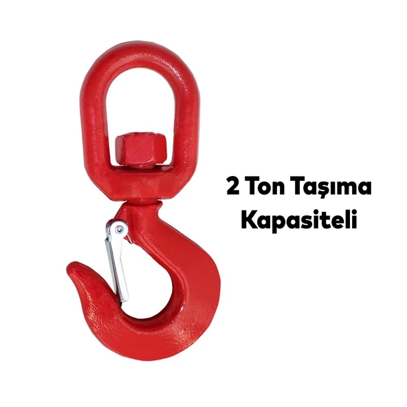 Fırdöndü Kuşgöz 2 Tonluk Kanca Yük Taşıma Kaldırma Amerikan Tipi Çelik Liman Şantiye Vinç Kancası - 4
