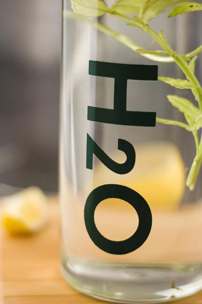 H2o Borosilikat Cam Matara Vakum Kapaklı Su Şişesi Suluk Bambu Kapaklı 1000 Ml - 2