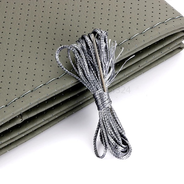 OEM Deri Oto Direksiyon Kılıfı Dikişli Gri - 2