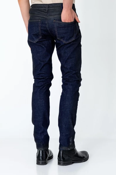 Erkek Regular Fit Sade Rahat Yağlı Kot pantolon - 9