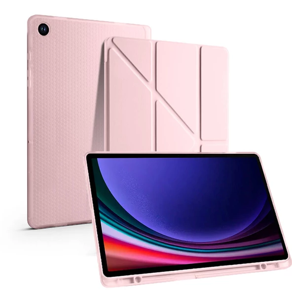 Samsung Galaxy Tab S6 Lite 2024 P620 P610 Kılıf Kalem Bölmeli Trifolding Case 13-15-17 - 7