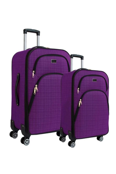 Louisiana Polo Büyük ve Kabin Boy Valiz Seti 4 Teker Kumaş Valiz Mor 1081 ürün görseli