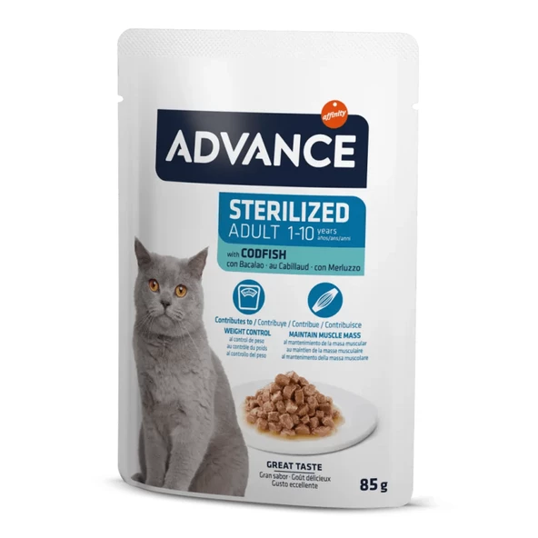 Advance Cat Sterilized Morina Balıklı Pouch Kısırlaştırılmış Kedi Yaş Maması 85 Gr