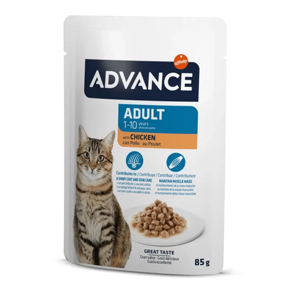 Advance Cat Adult Tavuklu Pouch Yetişkin Kedi Yaş Maması 85 Gr