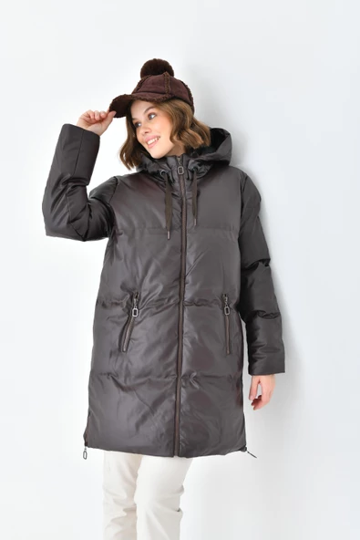 FTZ Women Kadın Deri Kaban  Kahve RBN4068 - 6