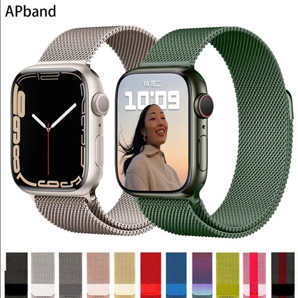 Apple Watch 42/44/45/46/49mm Kordon Milano Loop Metal Kordon 2/3/4/5/6/se/7/8/9/10/ultra