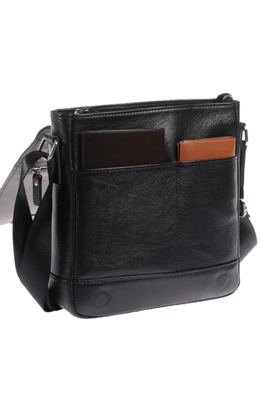 Grande Hakiki Deri Erkek Postacı Çantası Siyah 4251 - 4