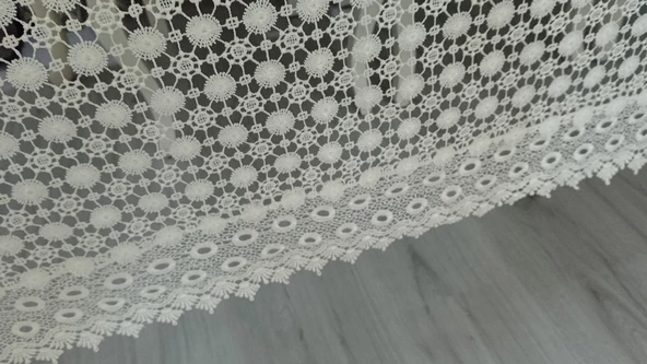 Gravel Örgü Masa Örtüsü (Krem, papatya - 180X280cm - 3