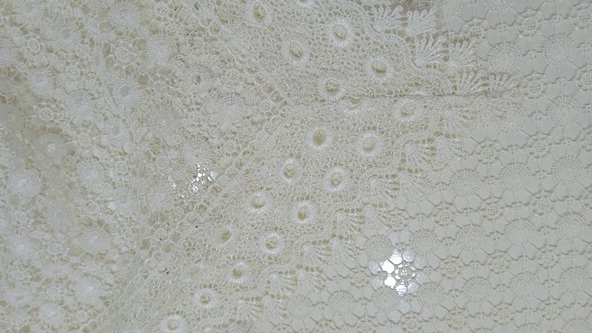 Gravel Örgü Masa Örtüsü (Krem, papatya - 180X280cm - 4