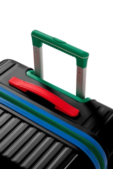 Louisiana Polo 3'lü Valiz Seti %100 Polikarbon Valiz 4x2 Teker Siyah 1088 - Resim 6