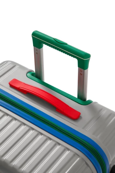 Louisiana Polo Büyük Ve Orta Boy 2'li Valiz Seti %100 Polikarbon Valiz 4x2 Teker Gri 1088 - Resim 6