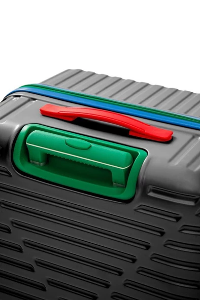 Louisiana Polo Büyük Ve Kabin Boy 2'Li Valiz Seti %100 Polikarbon Valiz 4X2 Teker Antrasit 1088 - Resim 7