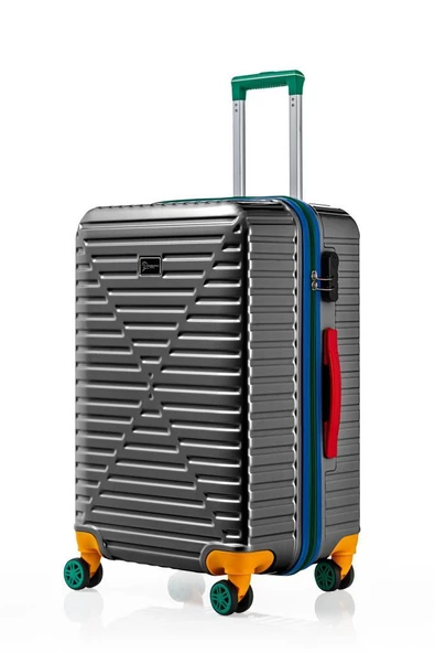 Louisiana Polo Büyük Ve Kabin Boy 2'Li Valiz Seti %100 Polikarbon Valiz 4X2 Teker Antrasit 1088 - Resim 2