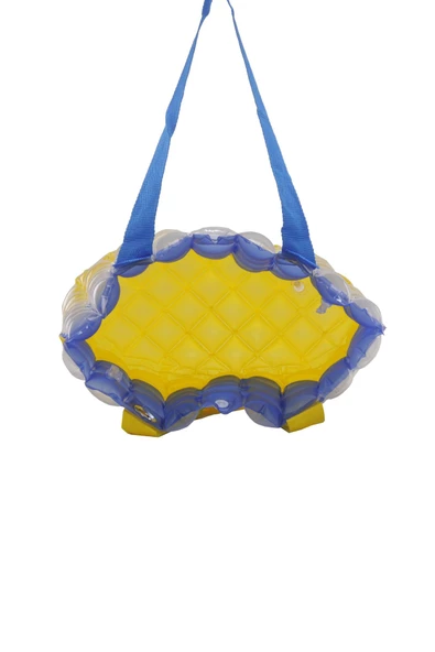 B.Y. Trend Kadın Plaj Çantası Sarı Mavi Şişme Omuz Çanta Br03 - 3