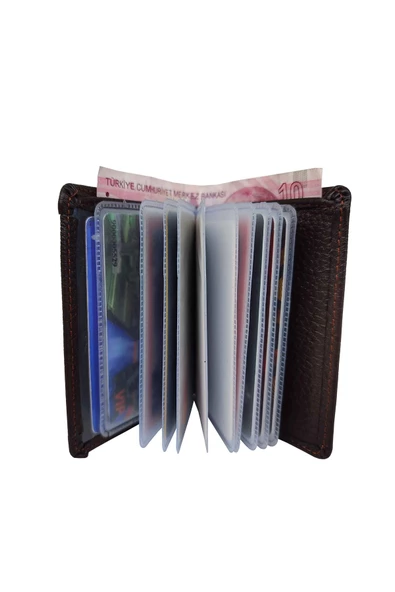 Trend Hakiki Deri Erkek Cüzdan Kartlık Bölmeli Bordo 8998 - 5