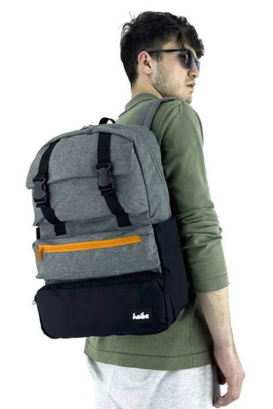 Trend Okul Sırt Çantası (Laptop Bölmeli) Antrasit- Siyah 1154 - 4