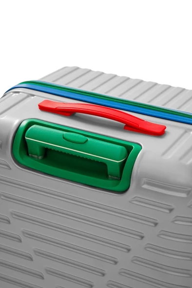 Louisiana Polo Büyük Boy %100 Polikarbon Valiz 4x2 Teker Gri 1088 - Resim 6