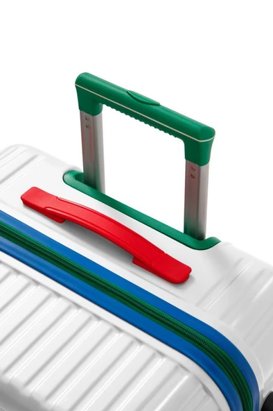 Louisiana Polo Orta Boy %100 Polikarbon Valiz 4x2 Teker Beyaz 1088 - Resim 5