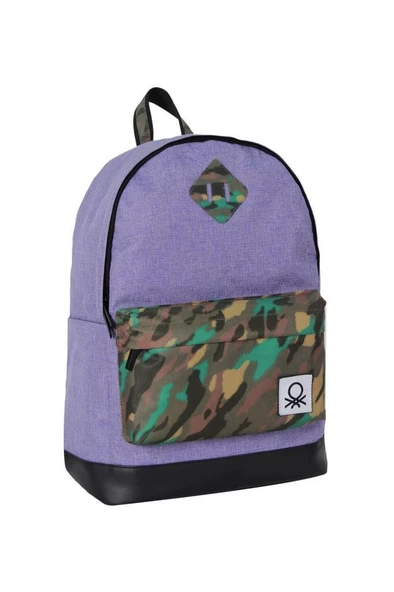 Benetton Okul Sırt Çantası Mor Kamuflaj - 2