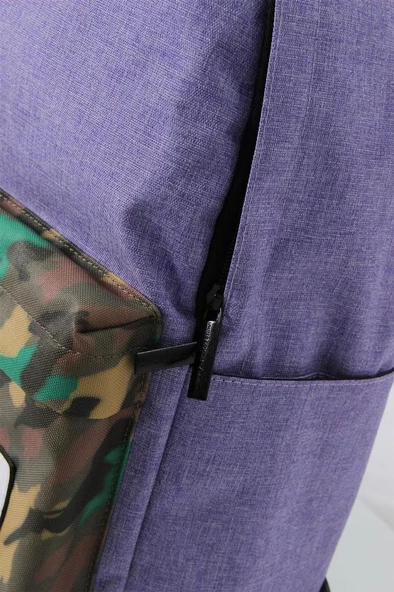 Benetton Okul Sırt Çantası Mor Kamuflaj - 7