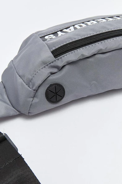 Trend Unisex Su Geçirmez Kumaş Bel Çantası Gri 880 - 3