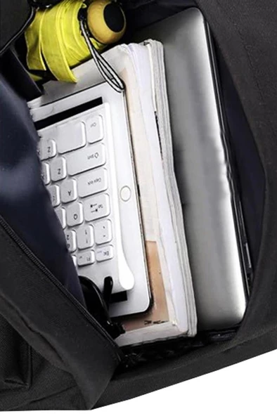 Laptop Bölmeli Okul Çantası Hey!!! Siyah Kırmızı 1525 - Resim 5