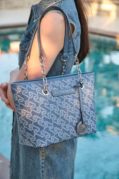 U.S. Polo Assn. Kadın Omuz Çantası Denim Us23130 - 2