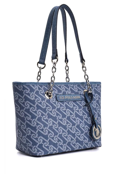 U.S. Polo Assn. Kadın Omuz Çantası Denim Us23130 - 4