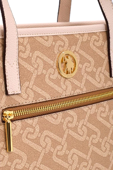 U.S. Polo Assn. Kadın Omuz Çanta Bej Us23116 - Resim 4