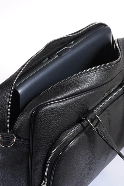 Pierre Cardin Erkek Evrak Çantası Siyah Pc001116 - Resim 6