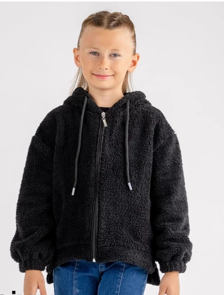 GALA kapüşonlu fermuarlı peluş çocuk sweat - 2