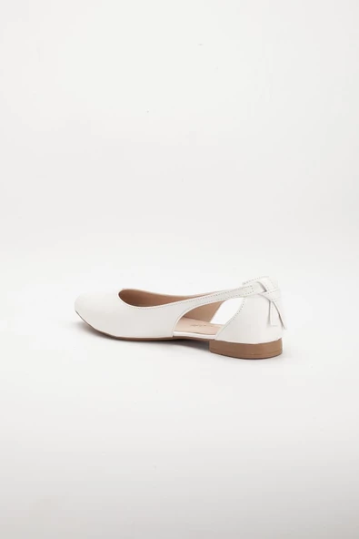 Yan Açık Beyaz Kadın Babet - Resim 5